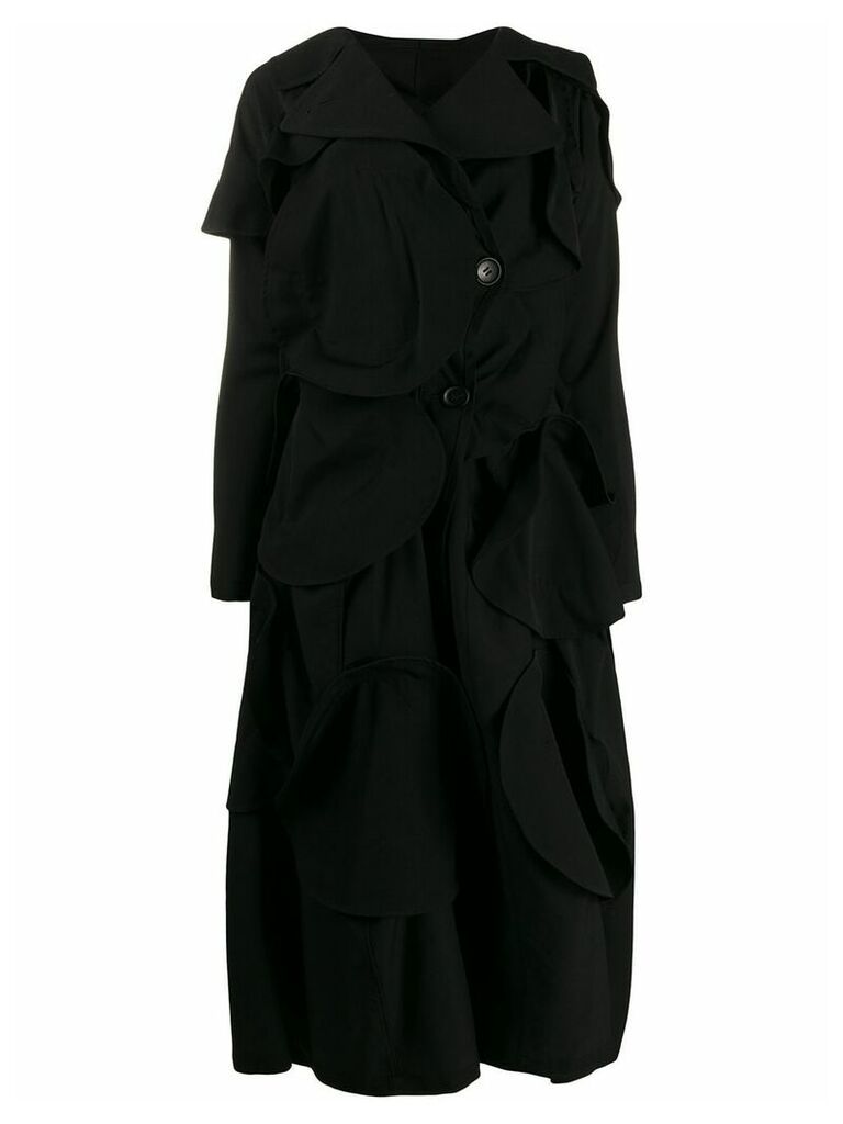 Yohji Yamamoto appliqué detail coat - Black
