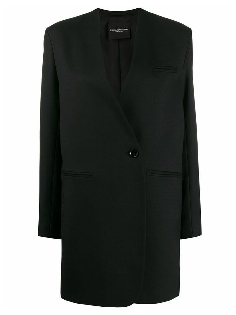 Erika Cavallini double-breasted fitted coat - Black