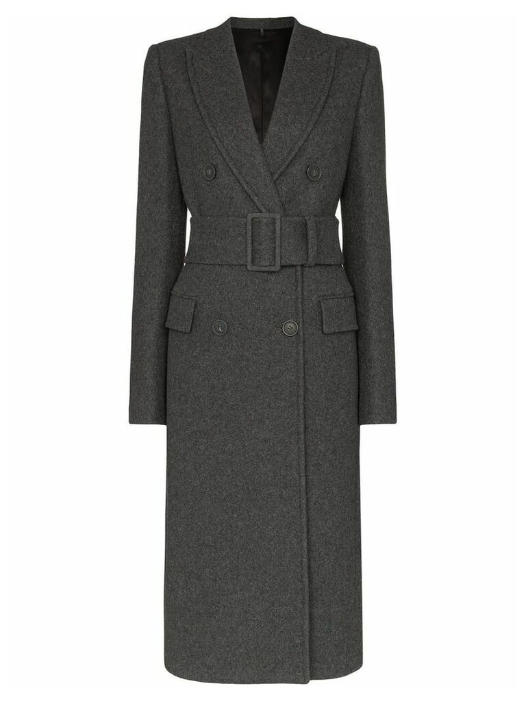 Helmut Lang belted double-breasted coat - Grey