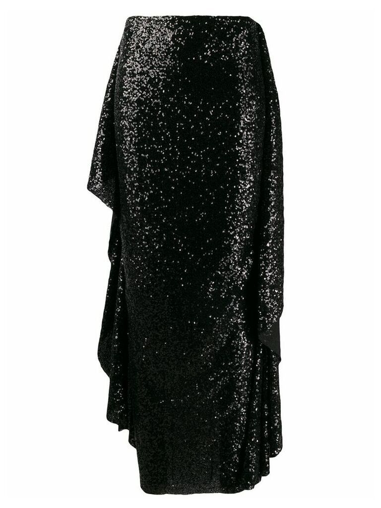 Paula Knorr draped sequinned skirt - Black