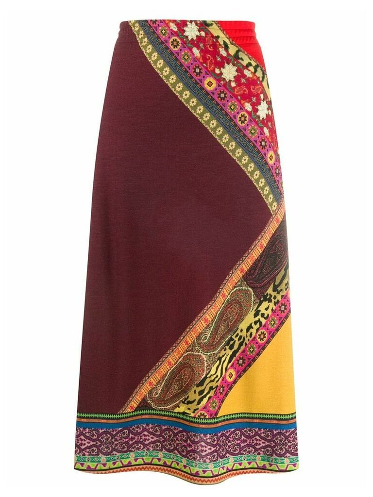 Etro printed A-line skirt - Red