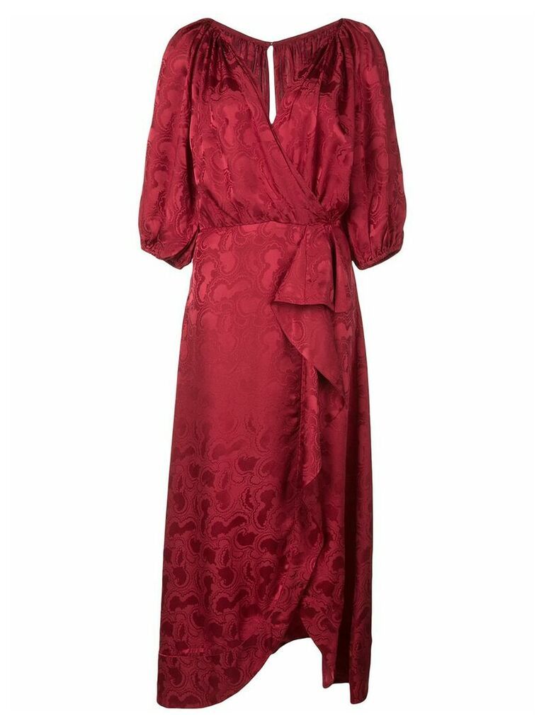 Saloni Olivia wrap dress - Red
