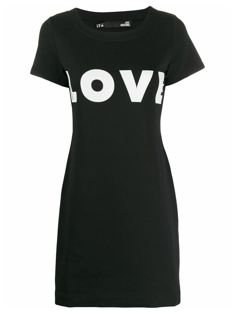 Love Moschino love-print stretch-jersey mini dress - Black