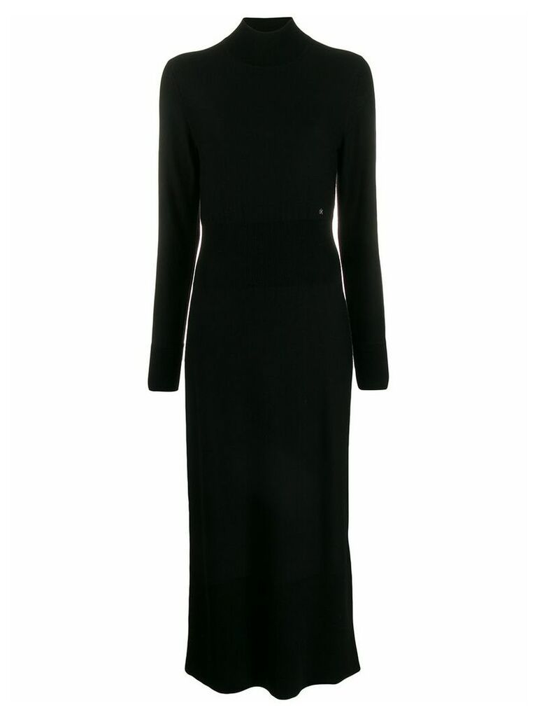 Calvin Klein roll neck knitted dress - Black