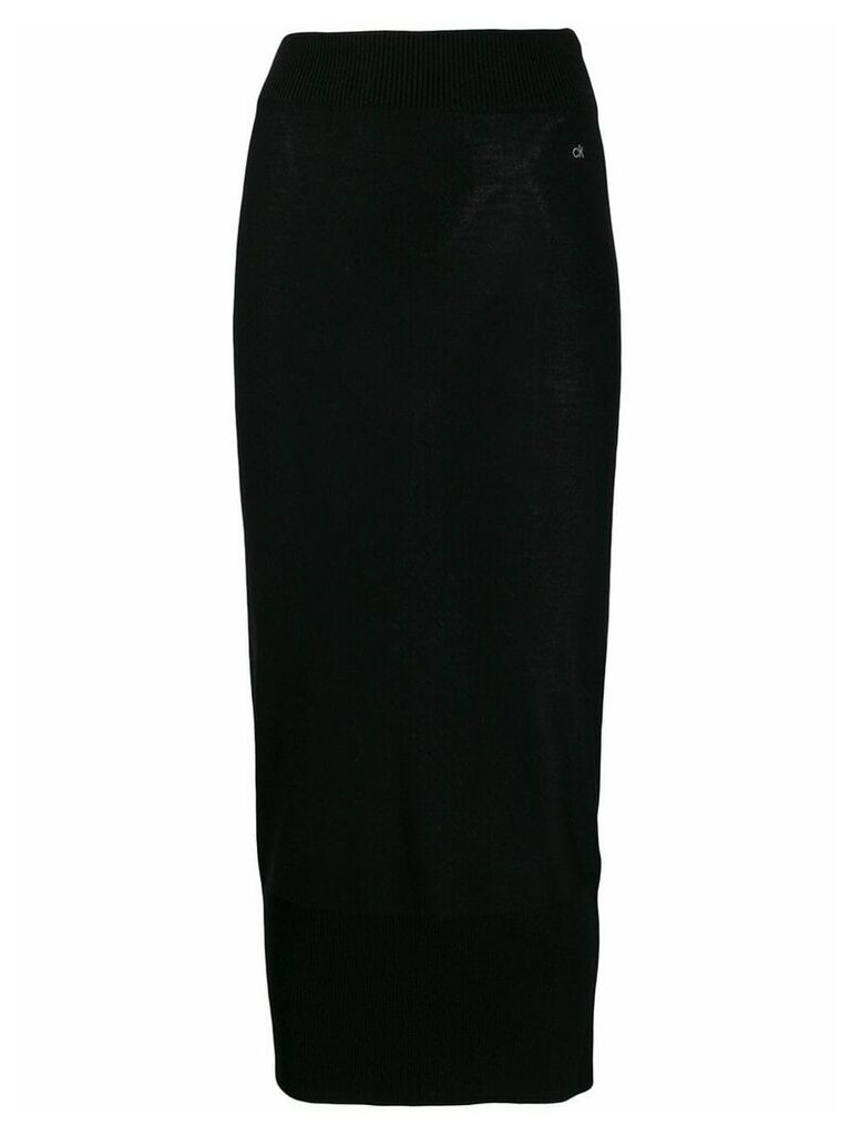 Calvin Klein fine knit pencil skirt - Black