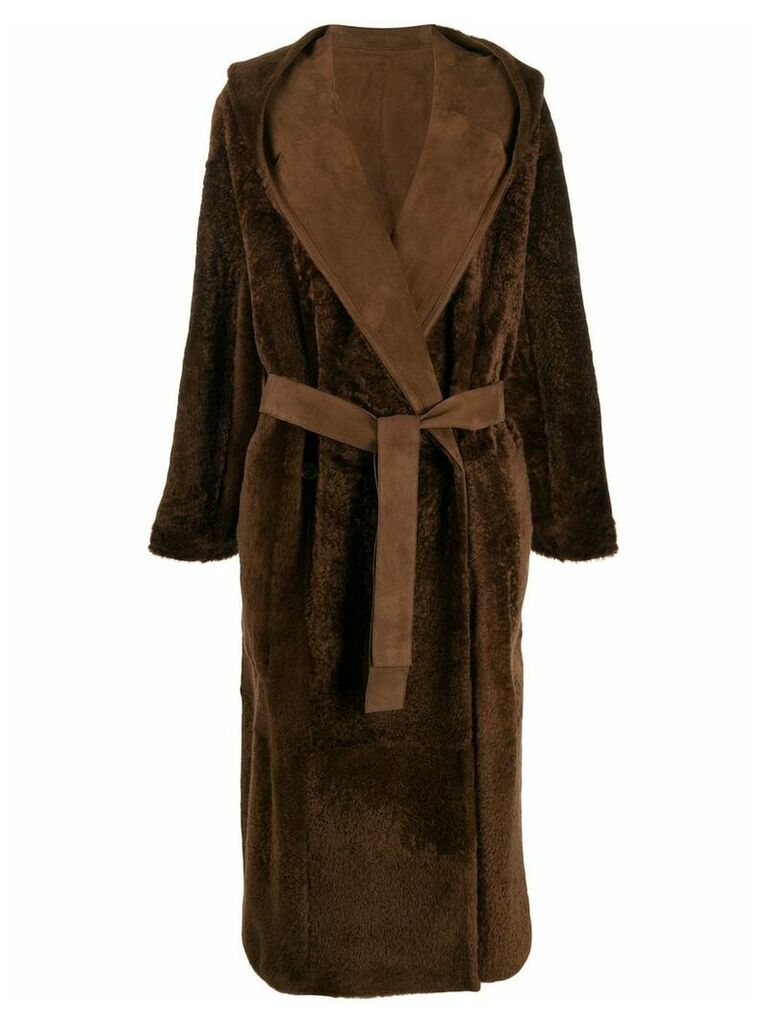 Agnona reversible hooded coat - Brown