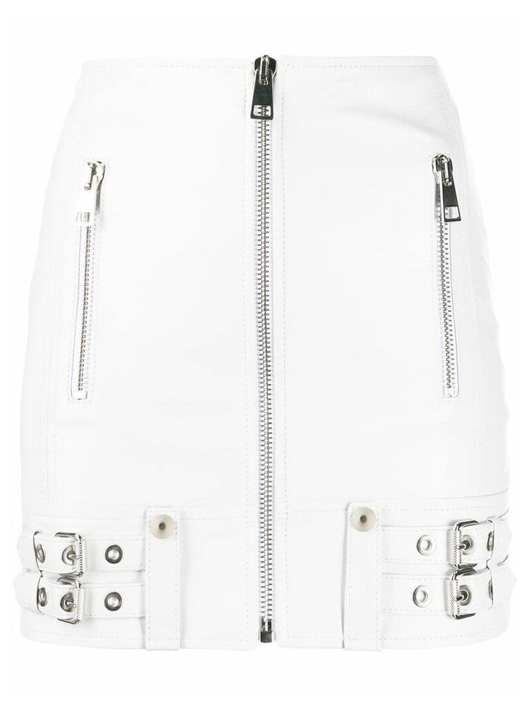 Manokhi buckle-detail biker skirt - White