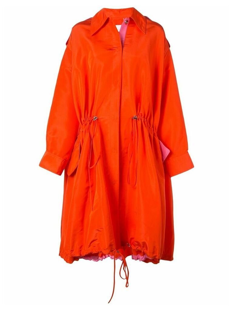 Carolina Herrera oversized silk raincoat - Red