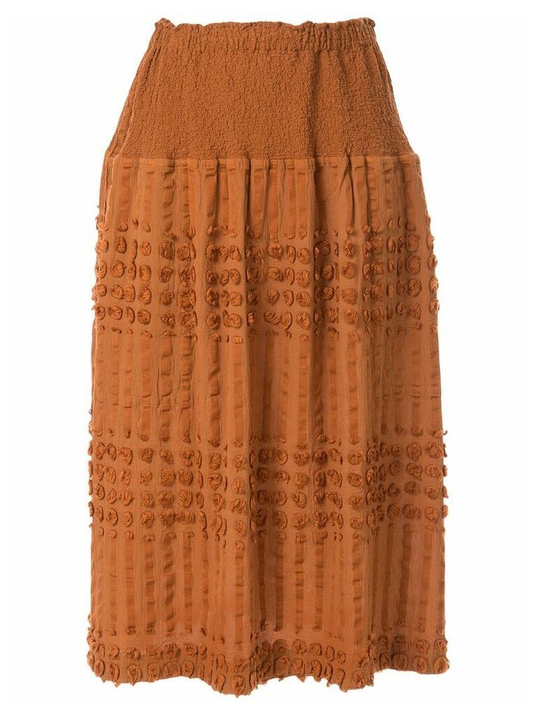 Issey Miyake Cauliflower Pon textured skirt - Brown