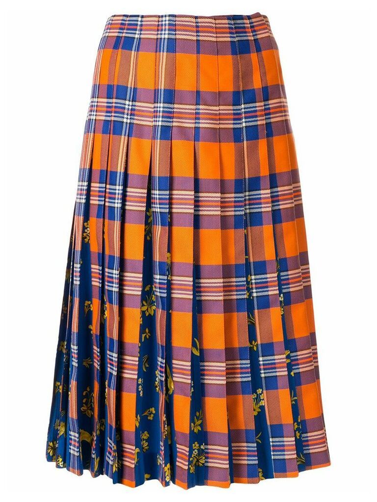 Vivetta tartan print pleated skirt - ORANGE