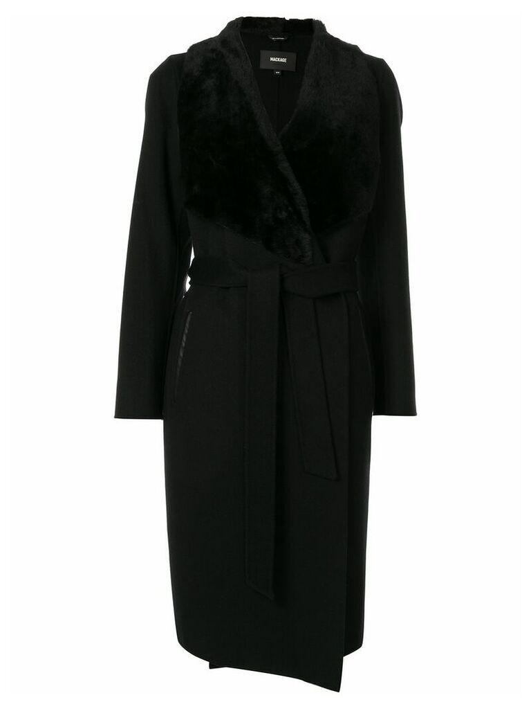 Mackage fur-panelled coat - Black