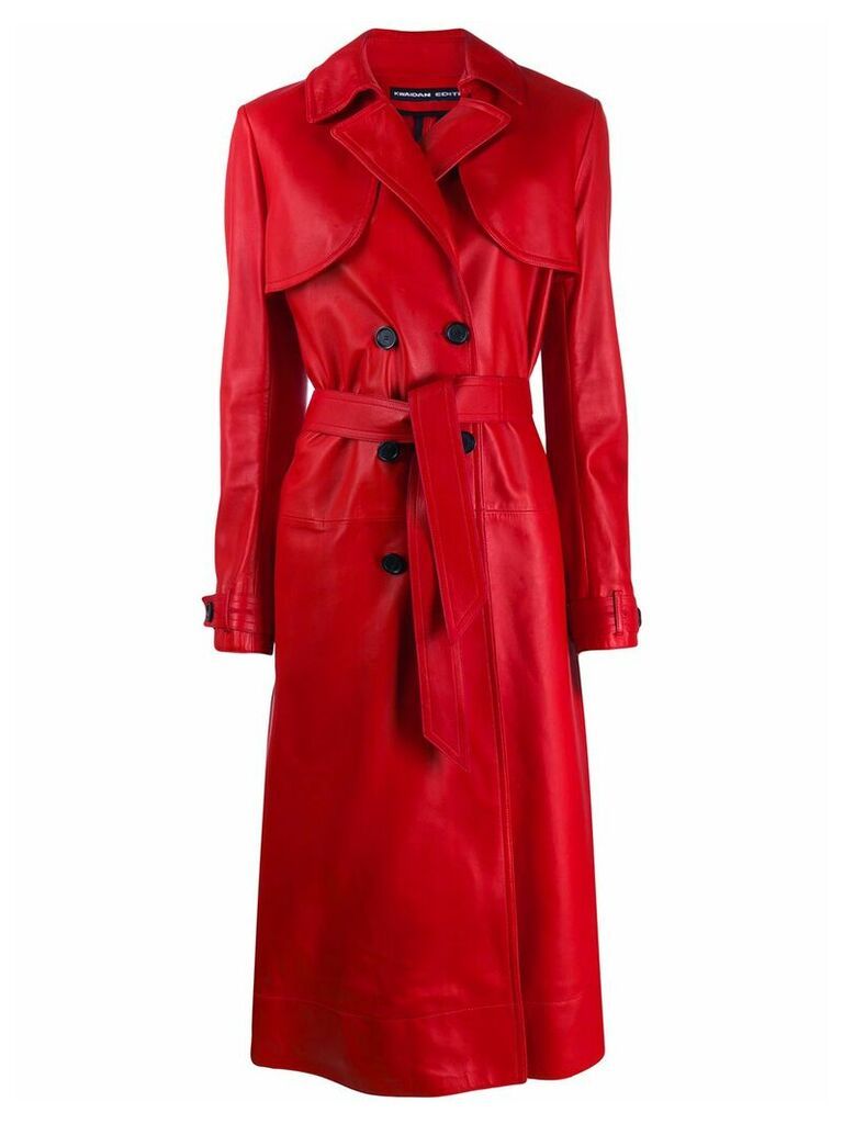 Kwaidan Editions Plongee belted trench coat - Red