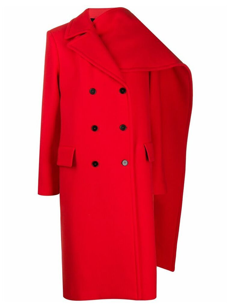 MSGM draped panel coat - Red