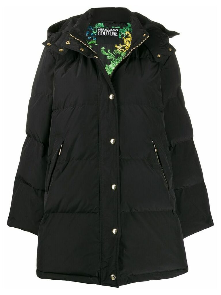 Versace Jeans Couture hooded puffer coat - Black
