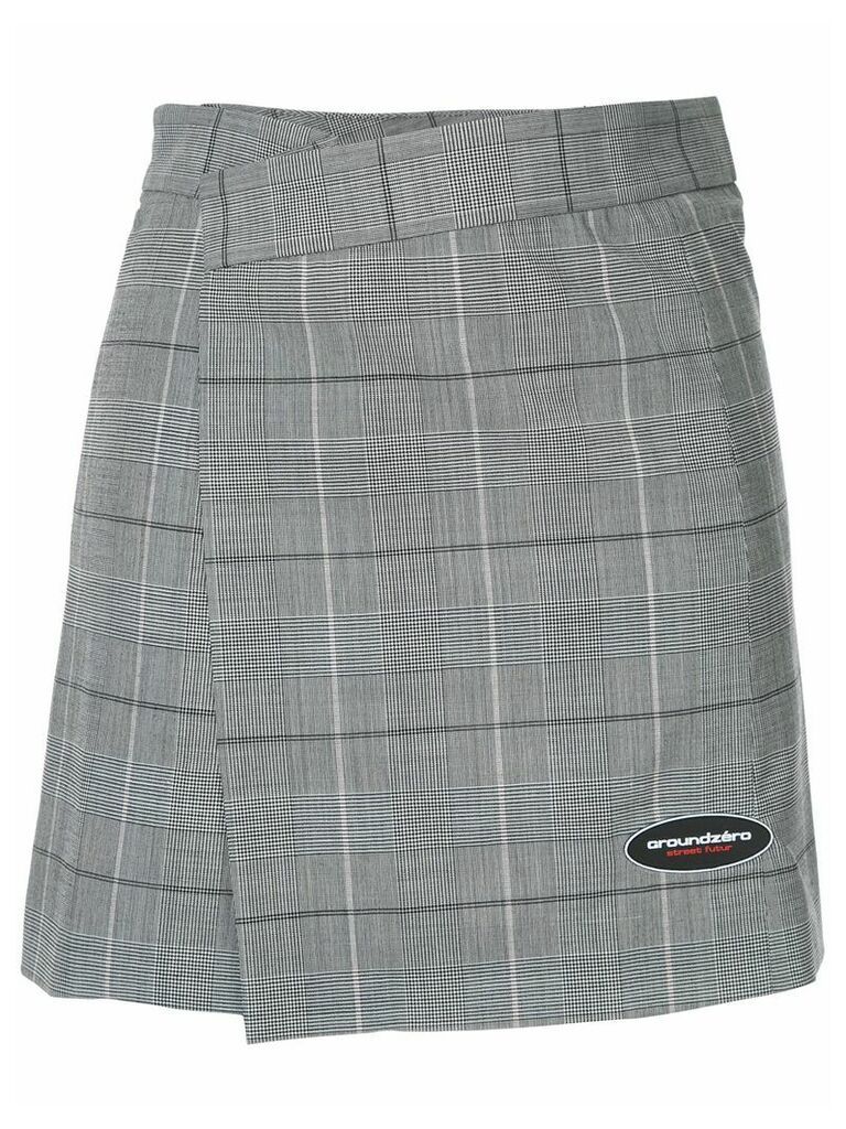 Ground Zero checked wrap front skirt - Grey