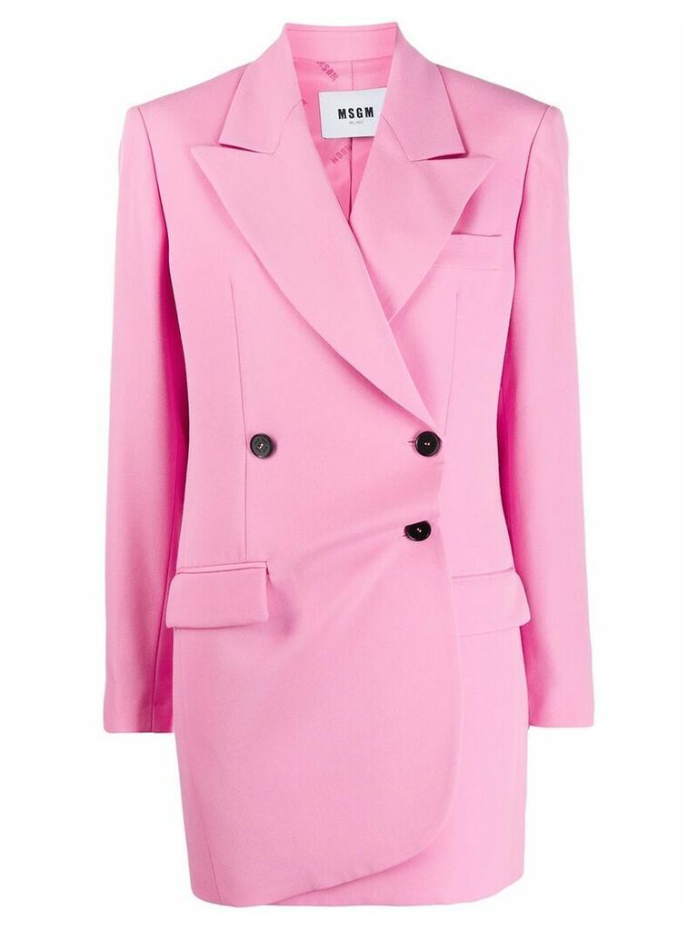 MSGM longline double breasted blazer - PINK
