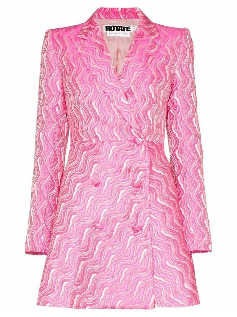 Rotate jacquard double-breasted blazer dress - PINK