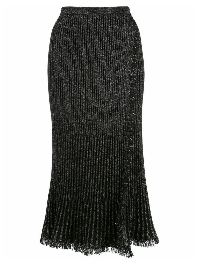 DVF Diane von Furstenberg Brooklyn faux-wrap midi skirt - Black