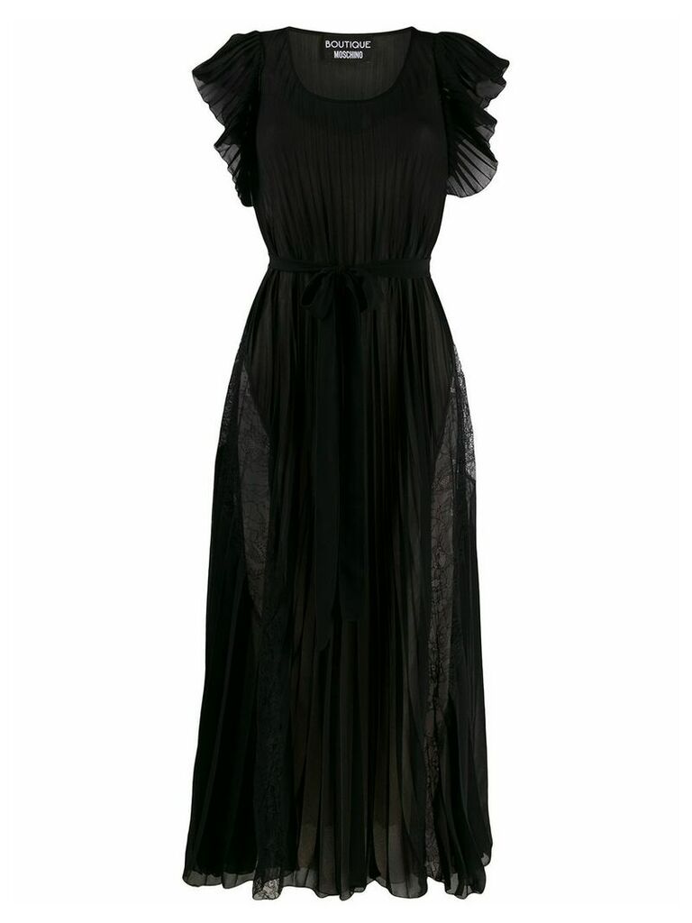 Boutique Moschino lace-panelled chiffon dress - Black