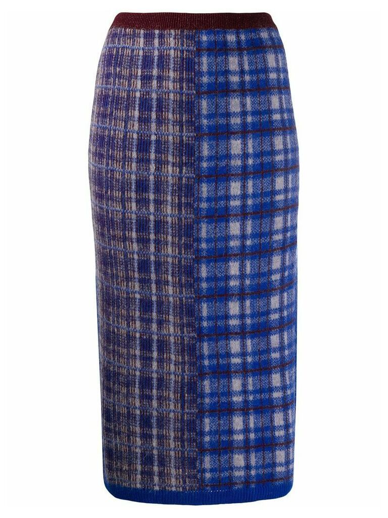 Chiara Bertani intarsia knit pencil skirt - Blue