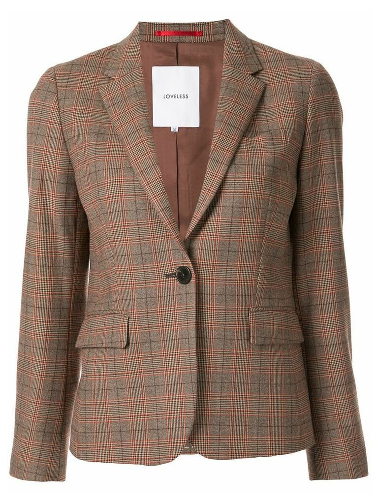Loveless check pattern blazer - Brown