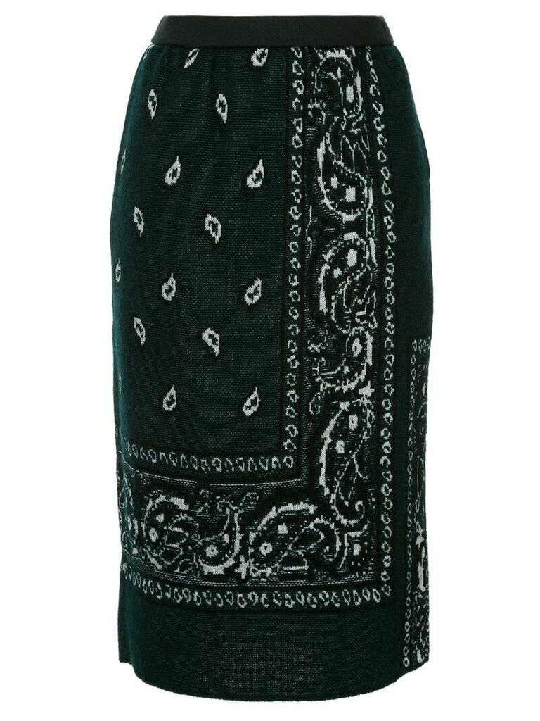 Coohem bandana jacquard knitted skirt - Green