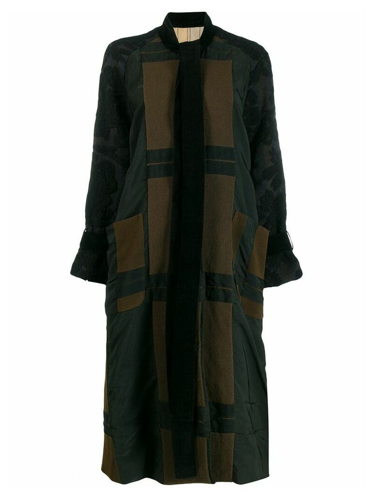 Uma Wang geometric panelled coat - Black