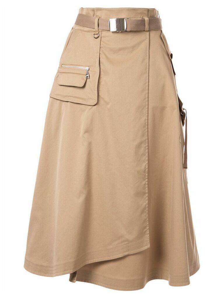Loveless belted high-waisted skirt - Brown