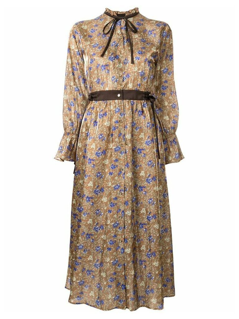 Loveless floral print shirt dress - Brown