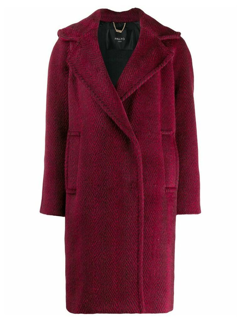 Paltò herringbone woven coat - Red