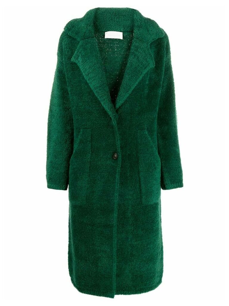 Chiara Bertani shearling single-breasted coat - Green
