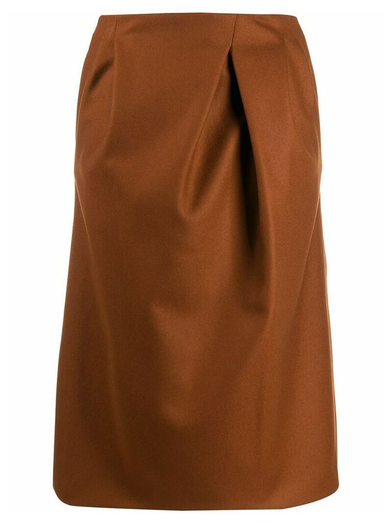 Rochas straight midi skirt - Brown