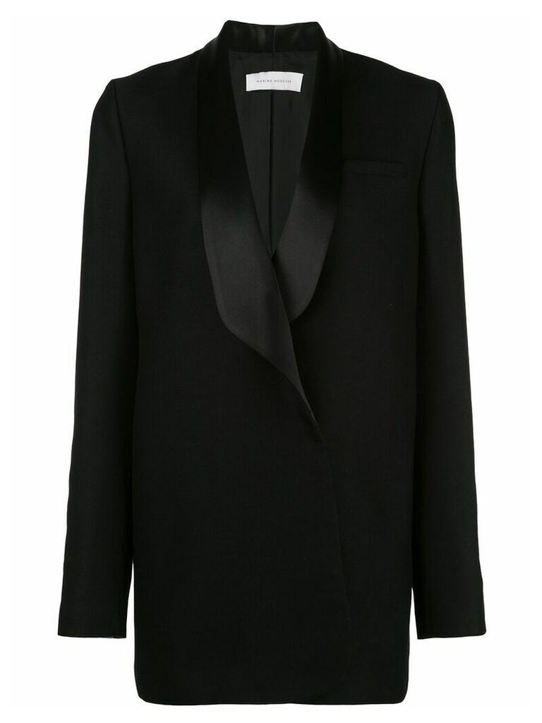 Marina Moscone oversized contrast blazer - Black