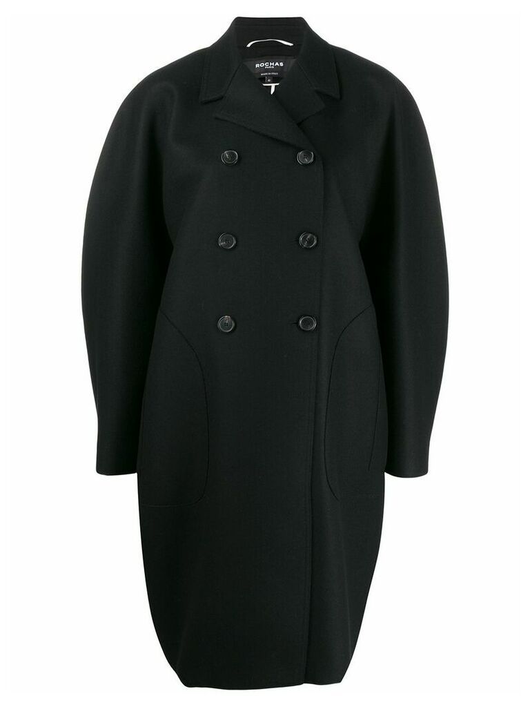 Rochas oversized double-breasted coat - Black