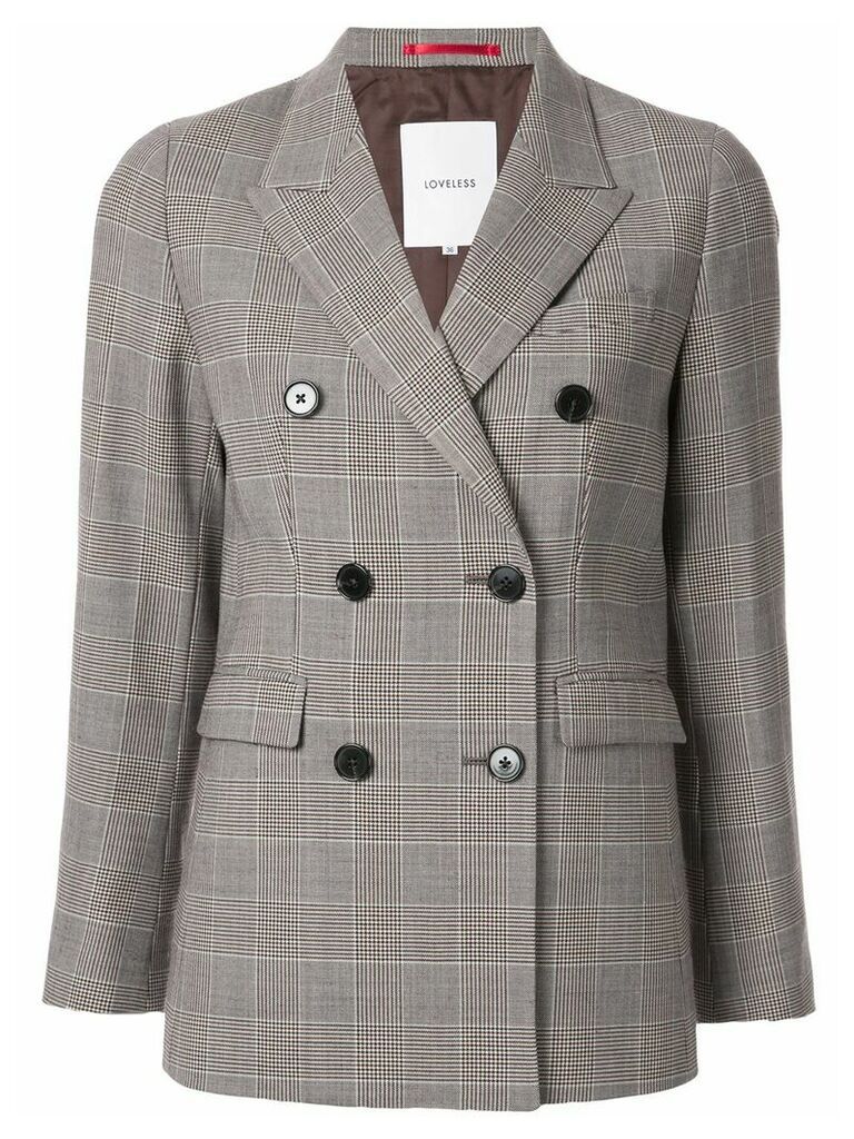 Loveless check pattern blazer - Grey