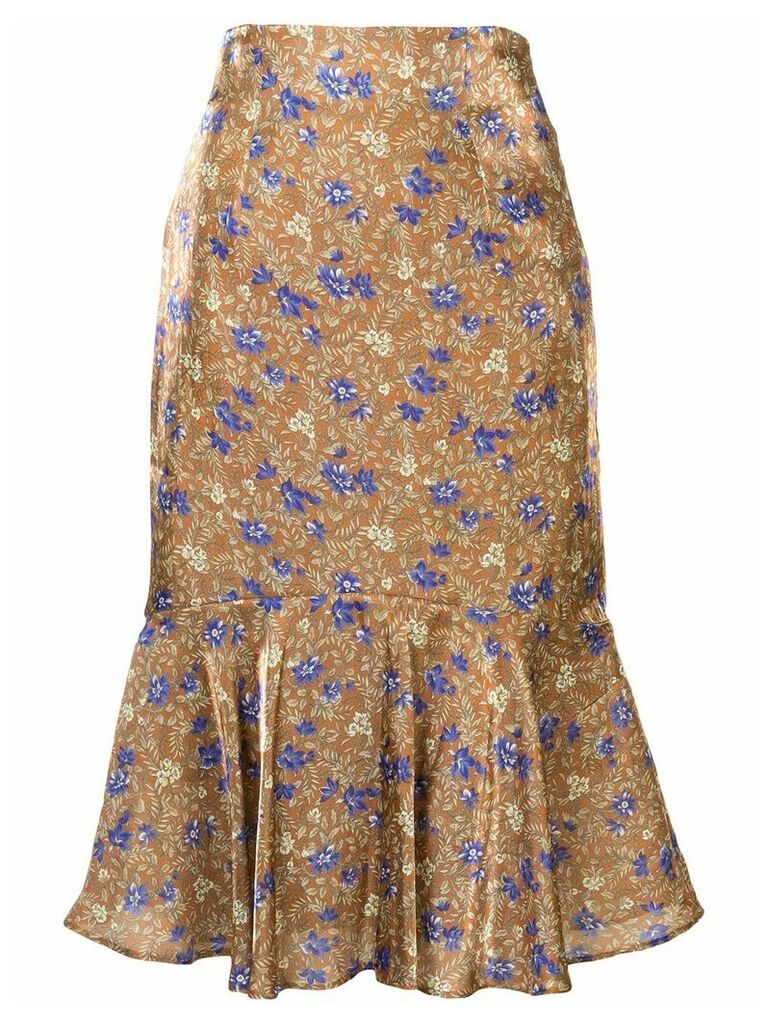 Loveless floral pattern skirt - Brown