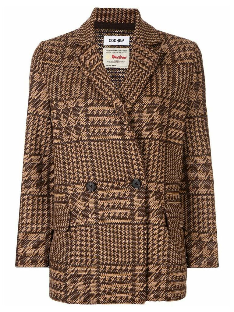 Coohem tech tweed jacket - Brown