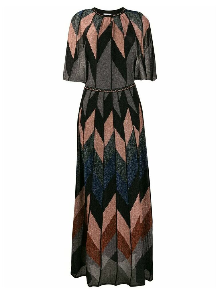 M Missoni geometric pattern long dress - Blue