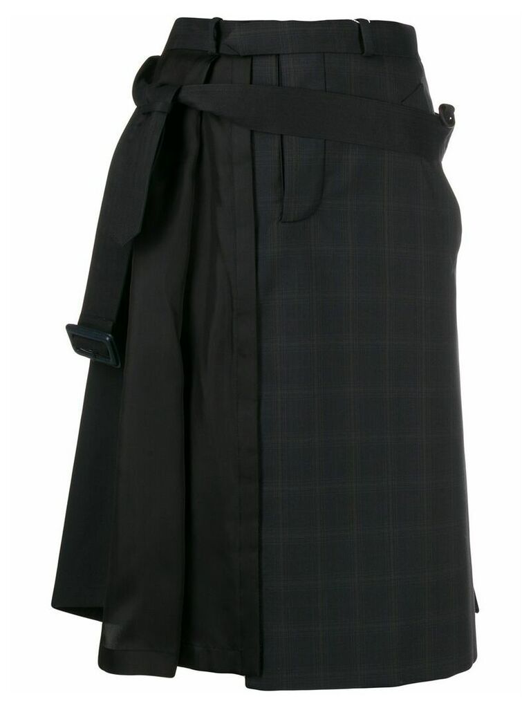 Maison Margiela asymmetric pleat detail skirt - Black