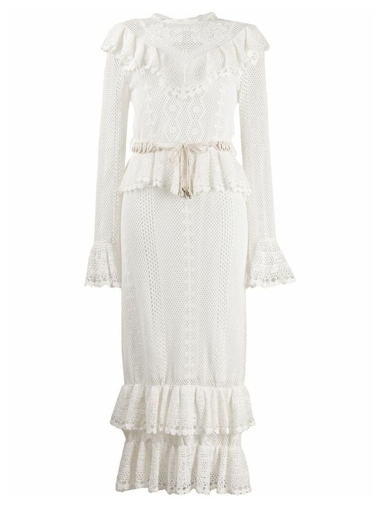 Zimmermann crochet midi dress - White