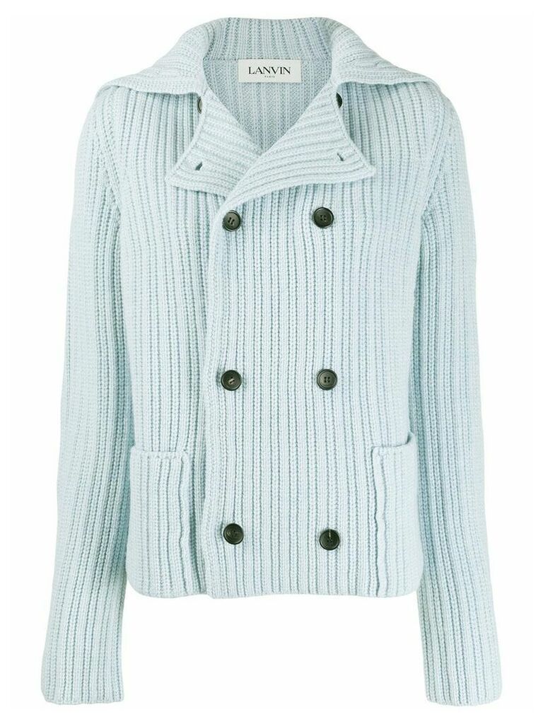 LANVIN double-breasted knitted cardigan - Blue