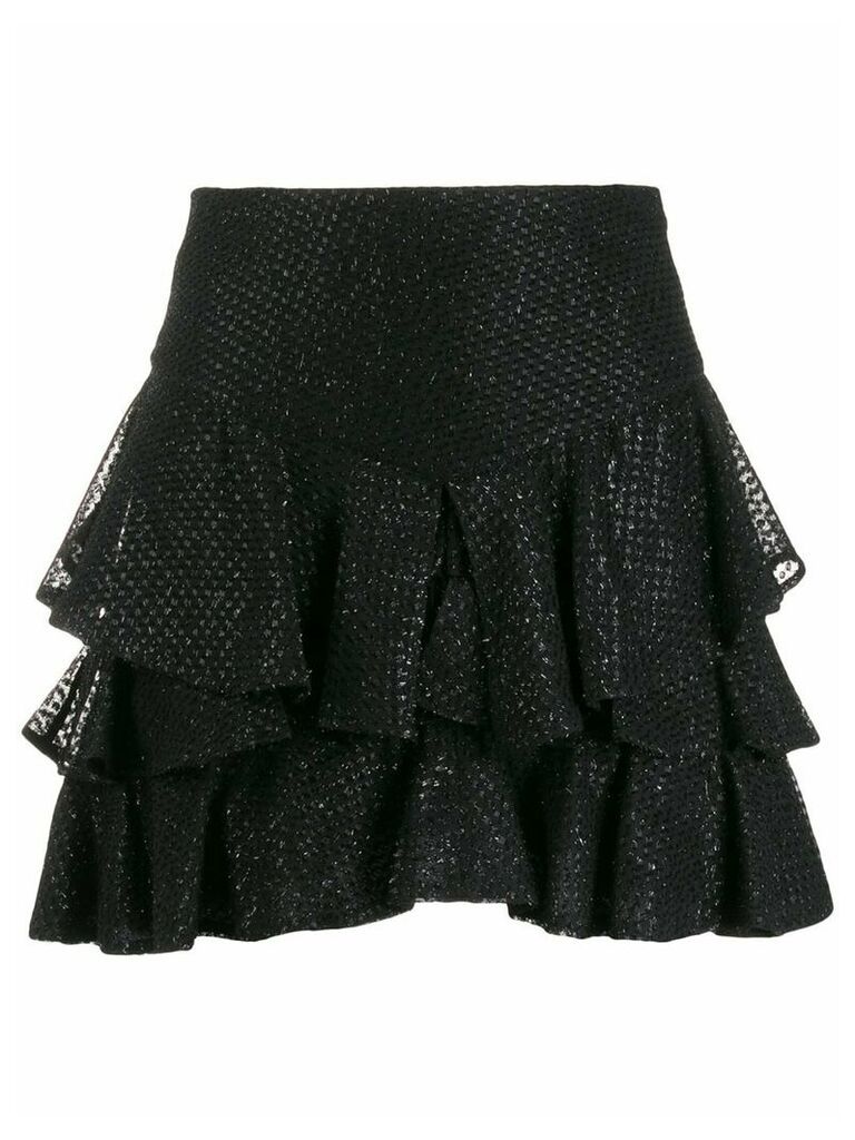 Wandering lace ruffle skirt - Black