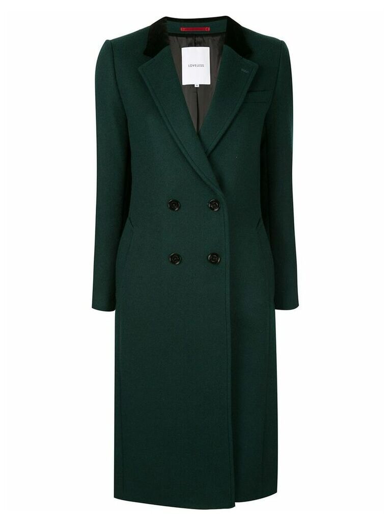 Loveless fitted double breasted coat - Green