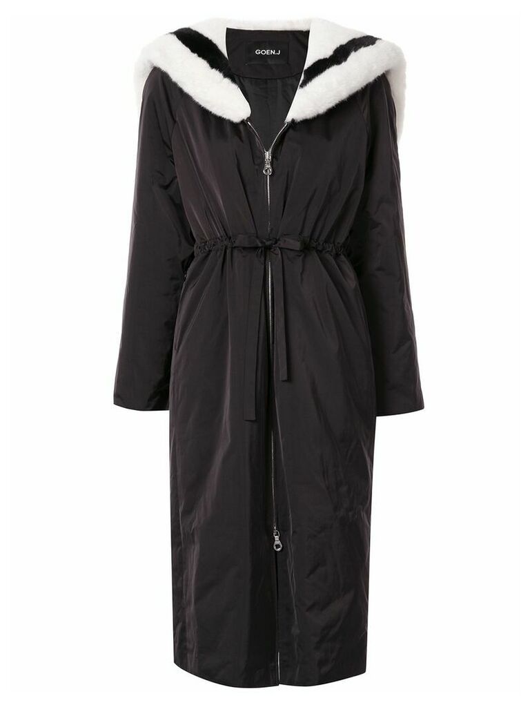 Goen.J contrast sailor padded coat - Black