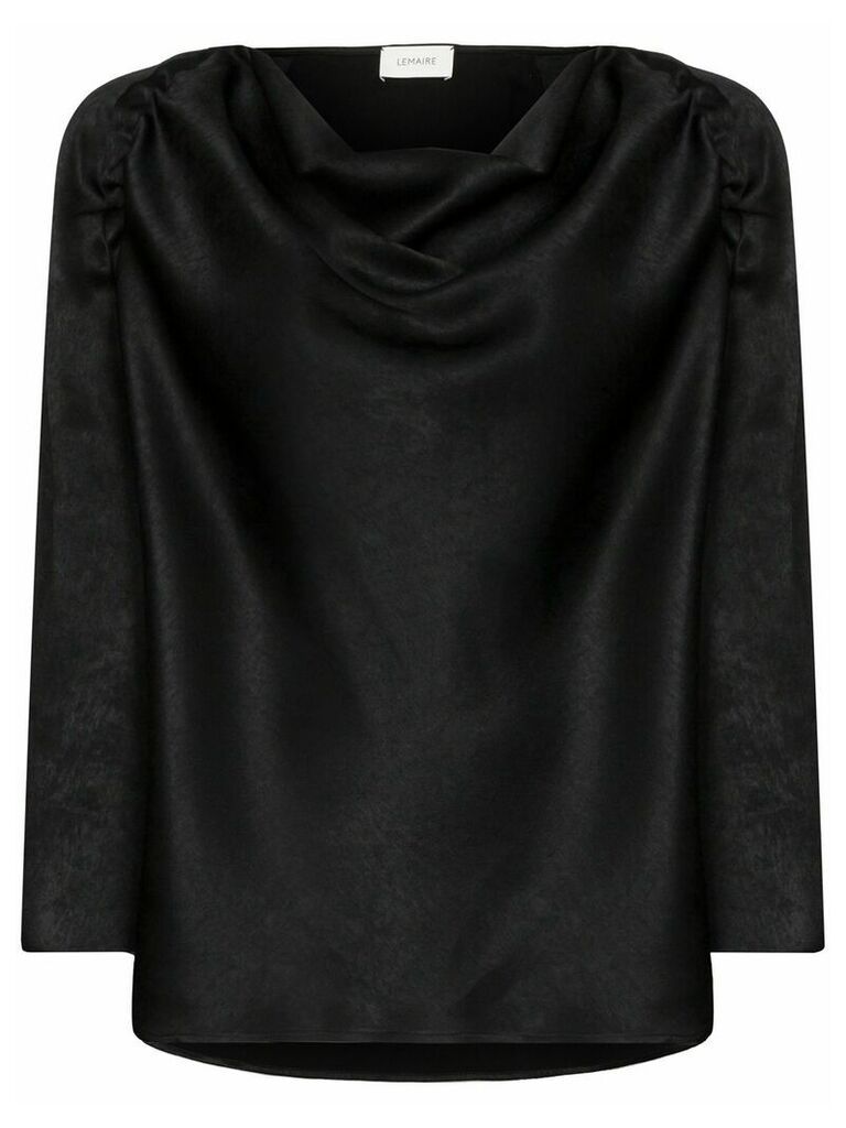 Lemaire cowl-neck pouf sleeve blouse - Black