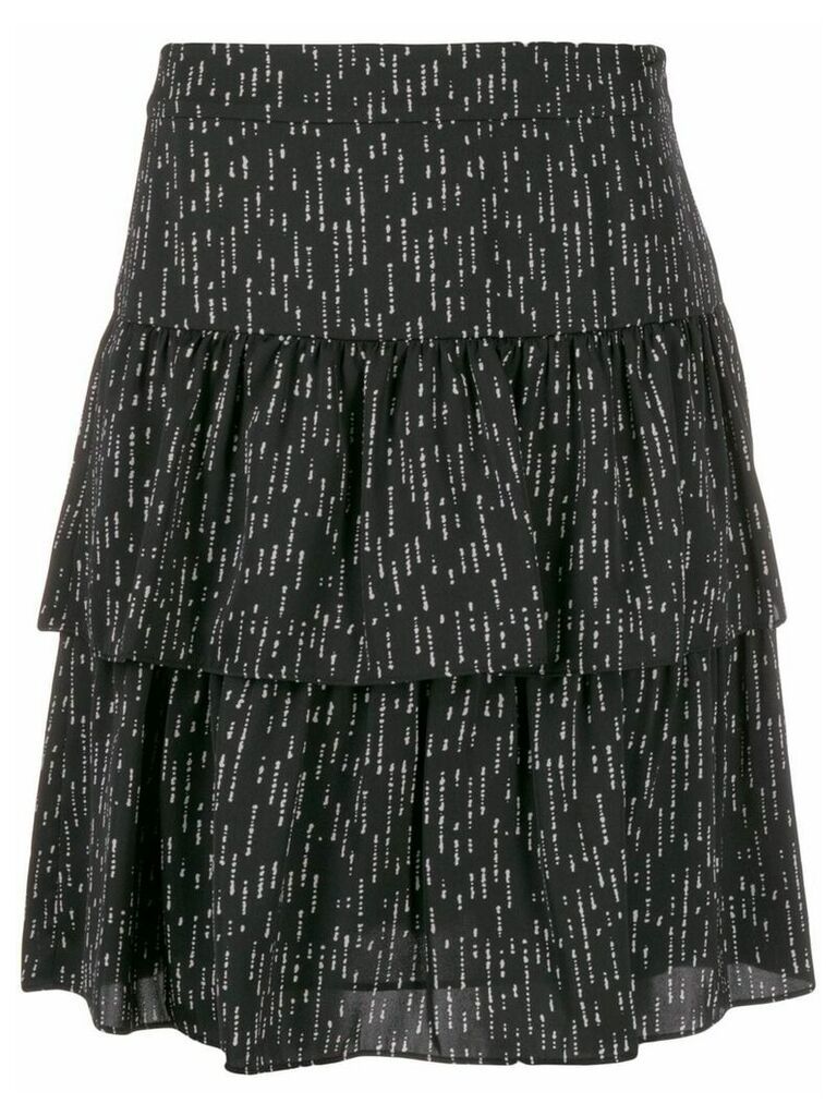 Steffen Schraut dotted tiered skirt - Black
