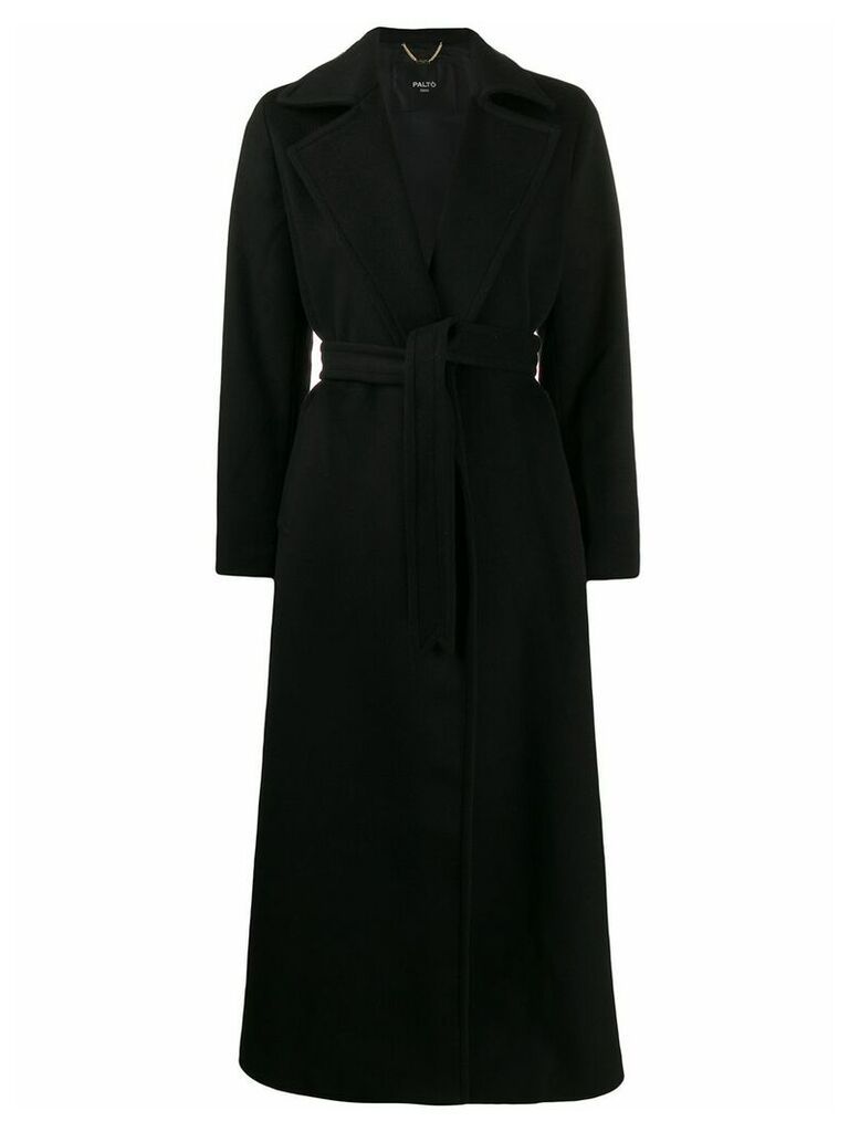 Paltò belted wrap coat - Black