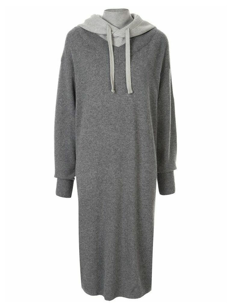 Goen.J Hooded layered knit dress - Grey