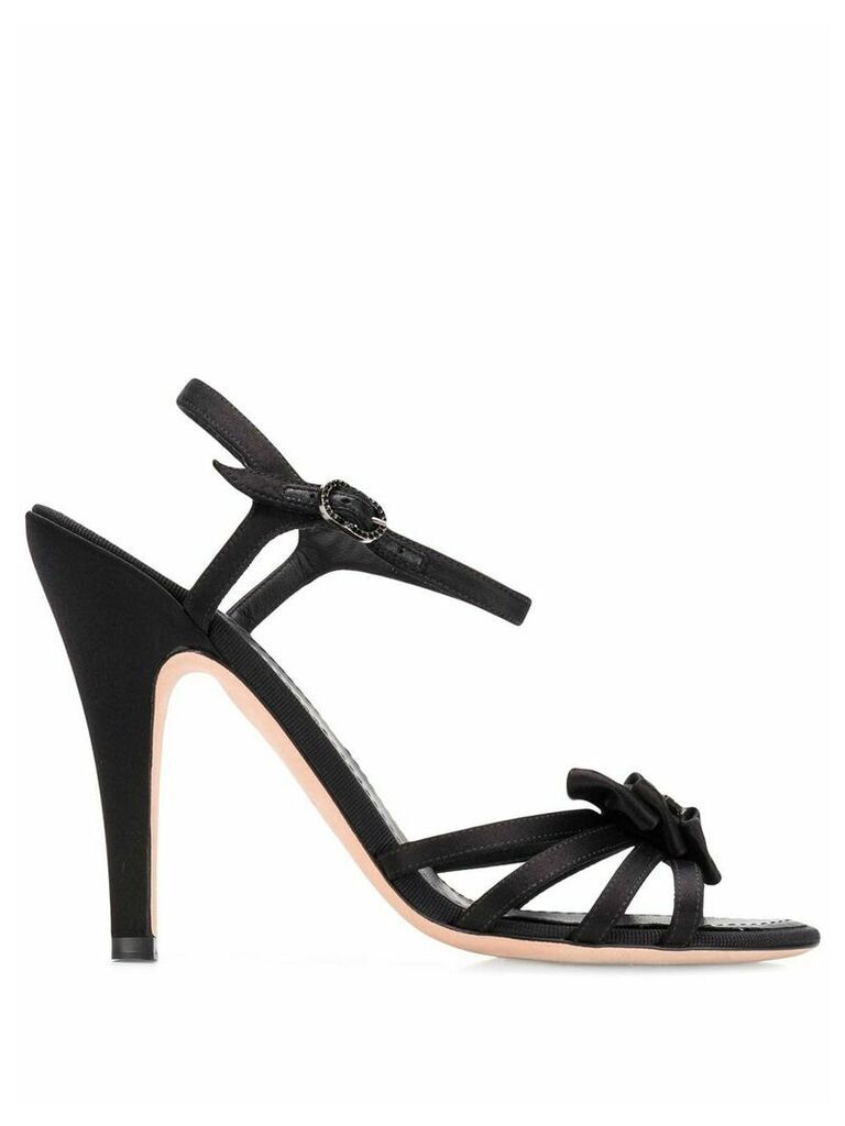 Chanel Pre-Owned 1990's bow details sandals - Black