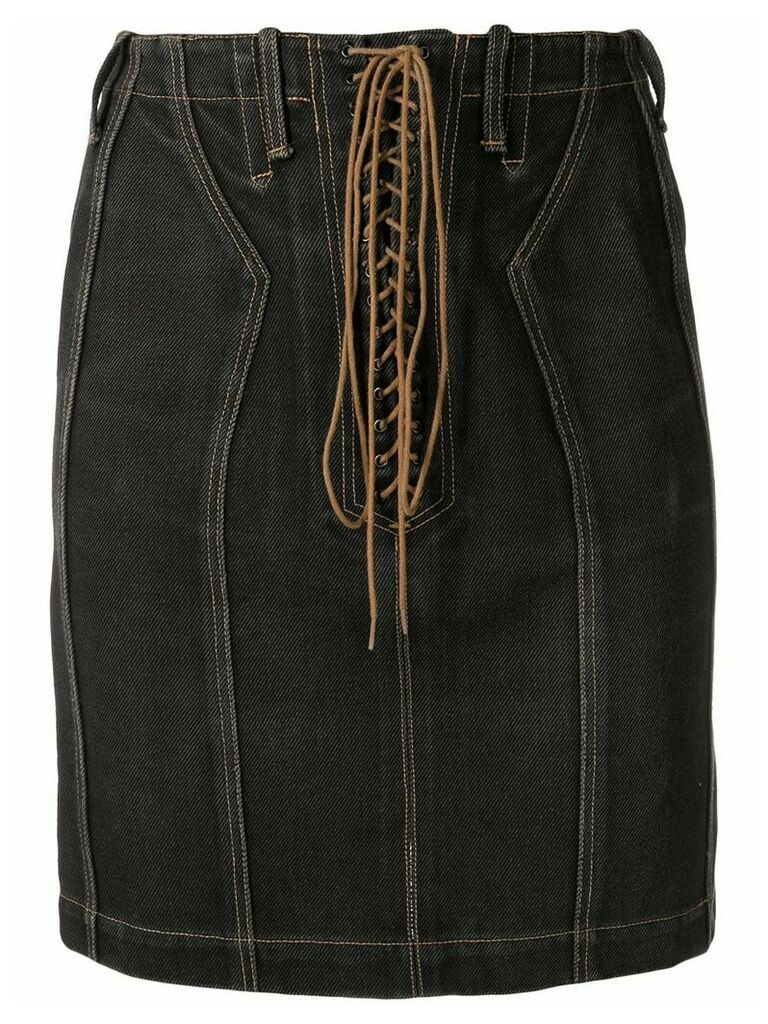 Alaïa Pre-Owned high-waist denim skirt - Black
